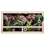 REPITERRA Terrario para reptiles y anfibios, terrario de madera con ventilación lateral, 100 x 50 x 40 cm