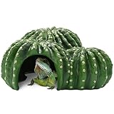Navaris Cactus Decorativo - Escondite para Terrario y Pecera de Tortugas de Agua o de Tierra - Geckos Tarántulas Serpientes - Rampa Plataforma Accesorio de Acuario de Poliresina