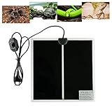 FIPASEN Tapetes Térmicos para Terrarios, Manta Calefactora para Reptiles con Temperatura Ajustable para Tortuga, Serpientes, Lagartos, Geckos, Arañas - Almohadilla Térmica para Reptiles (14W:28x28CM)
