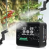 Humidificador de Reptiles, Glovios Nebulizador de Reptiles con Temporizador y Boquillas de Cabezal Ajustable de 360°, Nebulizador Reptiles para Anfibios Reptiles Plantas Flores