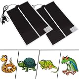 Liuer 2PCS Manta Termica Reptiles Ajustable Reptil Heat Mat con Control De Temperatura Reptiles-Estera de Calefacción para Reptiles,Tortugas,Serpientes,Lagarto,Gecko,Araña (20W)